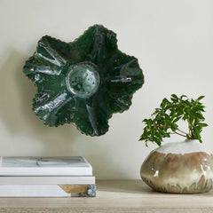 Verdant Bloom Emerald Outdoor Bowl - Ornate Home