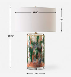 Verdant Blue/Green/Pink Table Lamp - Ornate Home