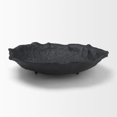 Verdant Matte Black Large Metal Decorative Centerpiece Bowl - Ornate Home