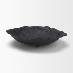 Verdant Matte Black Large Metal Decorative Centerpiece Bowl - Ornate Home