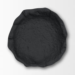 Verdant Matte Black Large Metal Decorative Centerpiece Bowl - Ornate Home