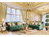 Verdante Emerald Green/Gold Sofa & Loveseat - Ornate Home