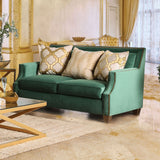 Verdante Emerald Green/Gold Sofa & Loveseat - Ornate Home