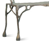 Verdigris Green Metal Bench - Ornate Home