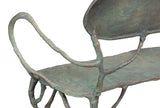 Verdigris Green Metal Bench - Ornate Home