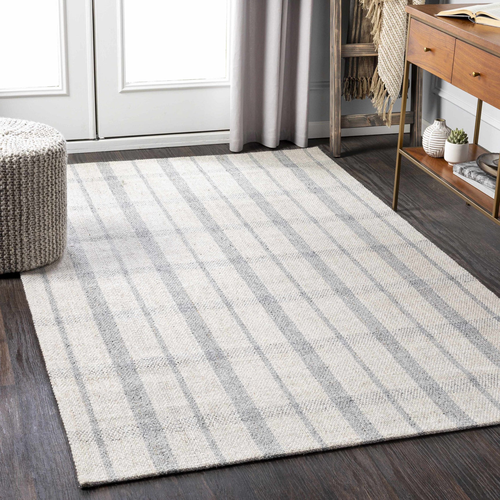 Verdon Light Gray Plaid Rug - Ornate Home