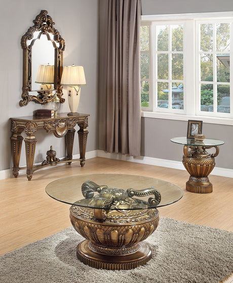 Verena Bronze End Table  / HD-8908B - Ornate Home