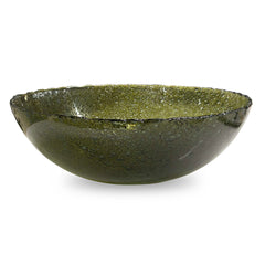 Veridian Shimmer Green Earthy Glass Bowl - Ornate Home
