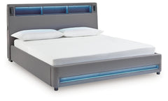Verishaw Gray California King Upholstered Bed - Ornate Home
