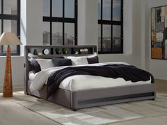 Verishaw Gray California King Upholstered Bed - Ornate Home
