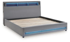 Verishaw Gray California King Upholstered Bed - Ornate Home