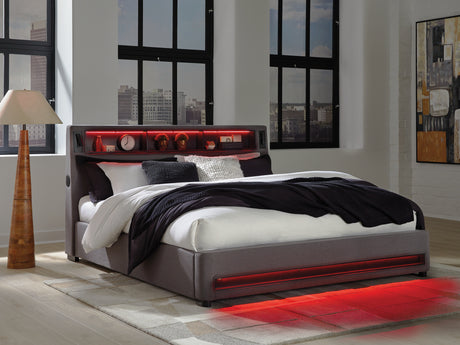 Verishaw Gray King Upholstered Bed - Ornate Home