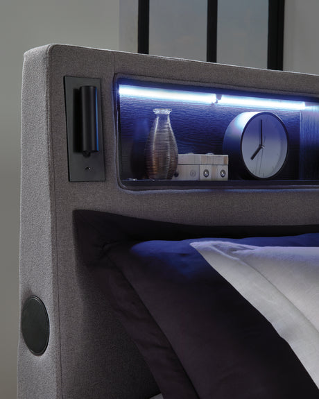 Verishaw Gray King Upholstered Bed - Ornate Home