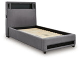 Verishaw Gray Twin Upholstered Bed (Online Special Price) - Ornate Home