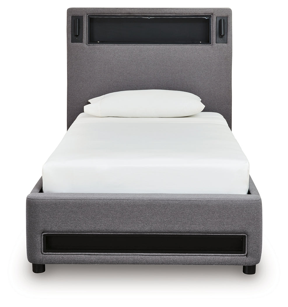 Verishaw Gray Twin Upholstered Bed (Online Special Price) - Ornate Home