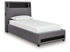 Verishaw Gray Twin Upholstered Bed - Ornate Home