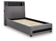 Verishaw Gray Twin Upholstered Bed - Ornate Home