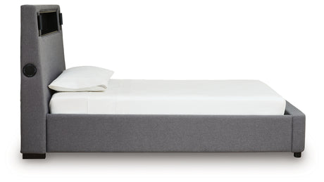 Verishaw Gray Twin Upholstered Bed - Ornate Home