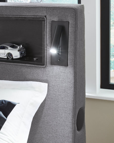 Verishaw Gray Twin Upholstered Bed - Ornate Home