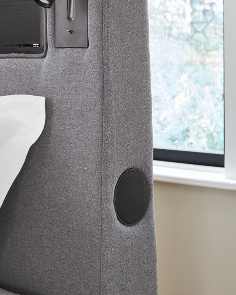 Verishaw Gray Twin Upholstered Bed - Ornate Home