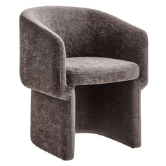 Verity Chocolate Brown Barrel Back Chenille Dining Armchair - Ornate Home