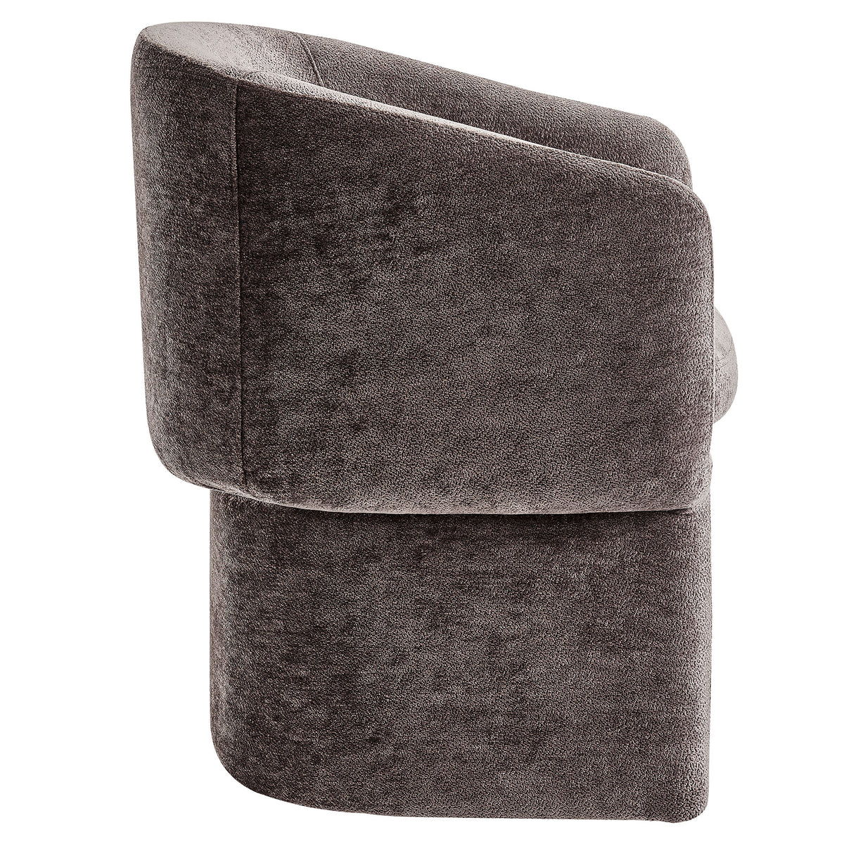 Verity Chocolate Brown Barrel Back Chenille Dining Armchair - Ornate Home