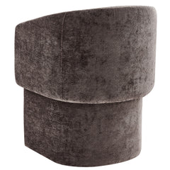 Verity Chocolate Brown Barrel Back Chenille Dining Armchair - Ornate Home