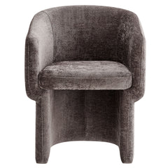Verity Chocolate Brown Barrel Back Chenille Dining Armchair - Ornate Home