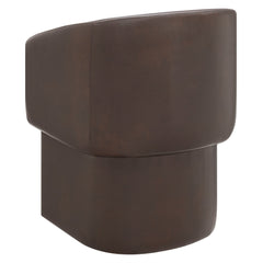 Verity Espresso Barrel Back Vegan Leather Dining Chair - Ornate Home