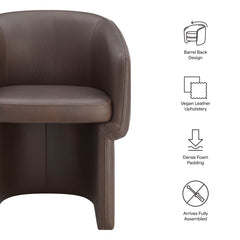 Verity Espresso Barrel Back Vegan Leather Dining Chair - Ornate Home