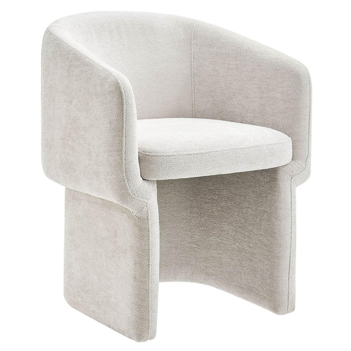Verity Ivory Barrel Back Chenille Dining Armchair - Ornate Home