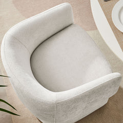 Verity Ivory Barrel Back Chenille Dining Armchair - Ornate Home