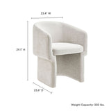 Verity Ivory Barrel Back Chenille Dining Armchair - Ornate Home