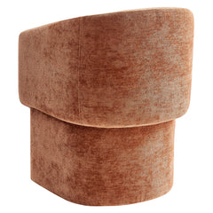 Verity Rust Barrel Back Chenille Dining Armchair - Ornate Home