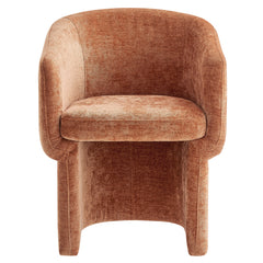 Verity Rust Barrel Back Chenille Dining Armchair - Ornate Home
