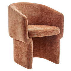 Verity Rust Barrel Back Chenille Dining Armchair - Ornate Home