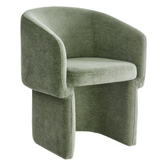 Verity Sage Barrel Back Chenille Dining Armchair - Ornate Home