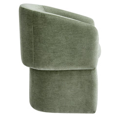 Verity Sage Barrel Back Chenille Dining Armchair - Ornate Home