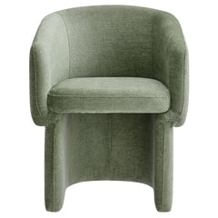 Verity Sage Barrel Back Chenille Dining Armchair - Ornate Home