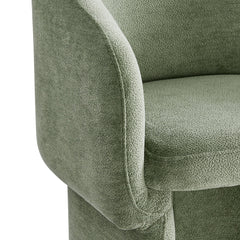 Verity Sage Barrel Back Chenille Dining Armchair - Ornate Home