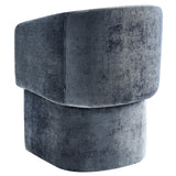 Verity Slate Blue Barrel Back Chenille Dining Armchair - Ornate Home