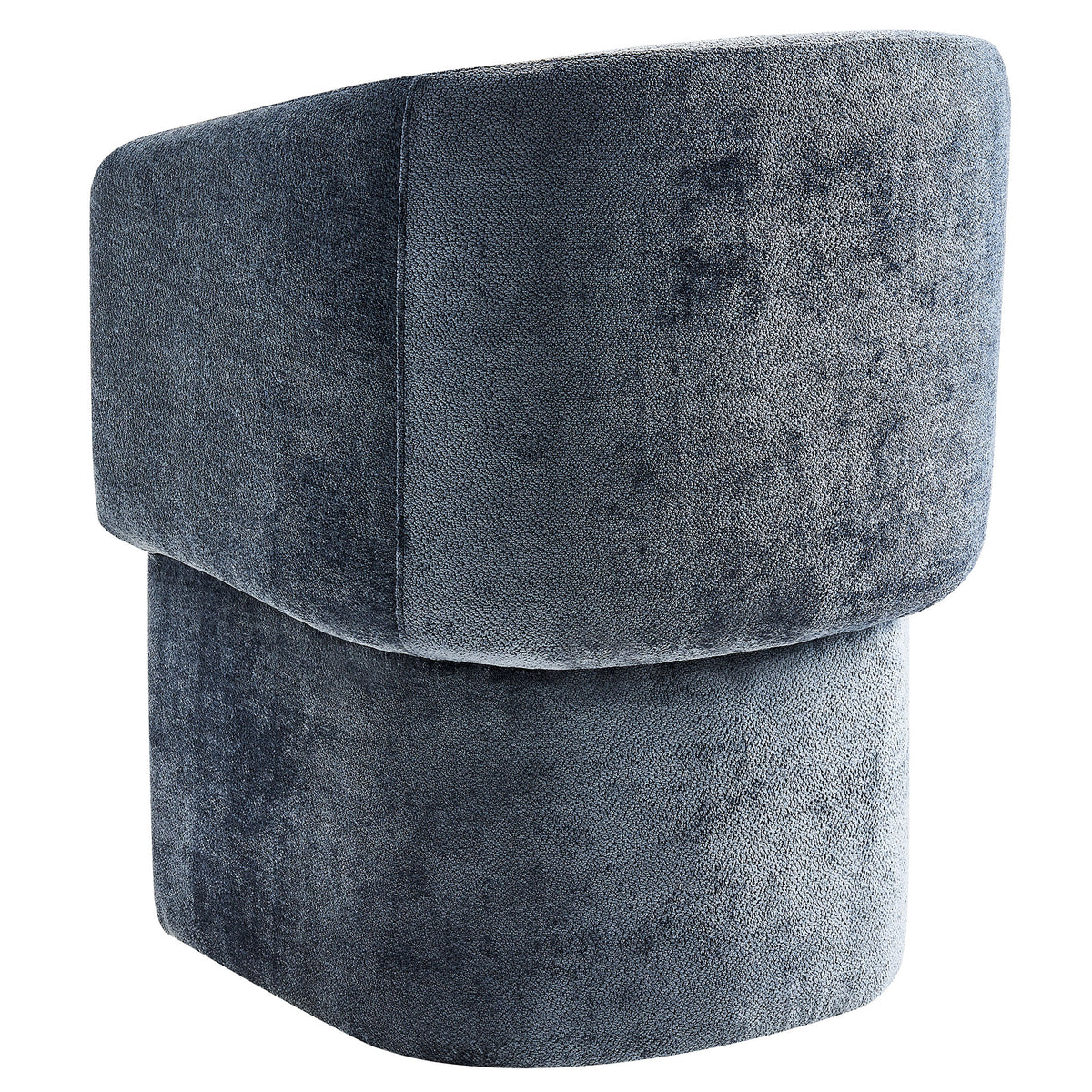 Verity Slate Blue Barrel Back Chenille Dining Armchair - Ornate Home