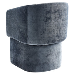 Verity Slate Blue Barrel Back Chenille Dining Armchair - Ornate Home