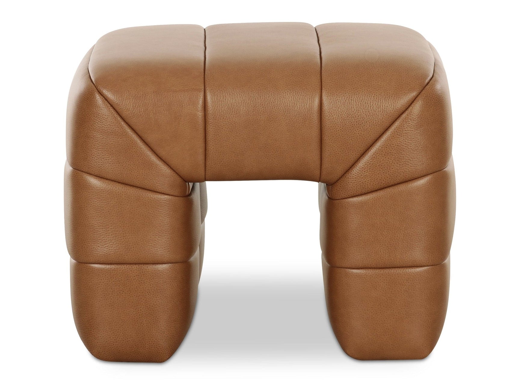 Verity Tan Leather Stool - Ornate Home