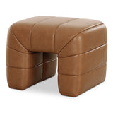 Verity Tan Leather Stool - Ornate Home