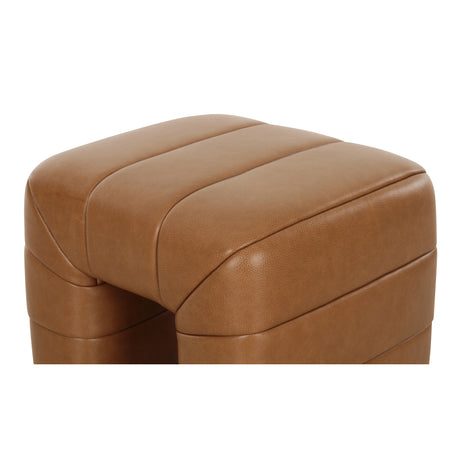 Verity Tan Leather Stool - Ornate Home