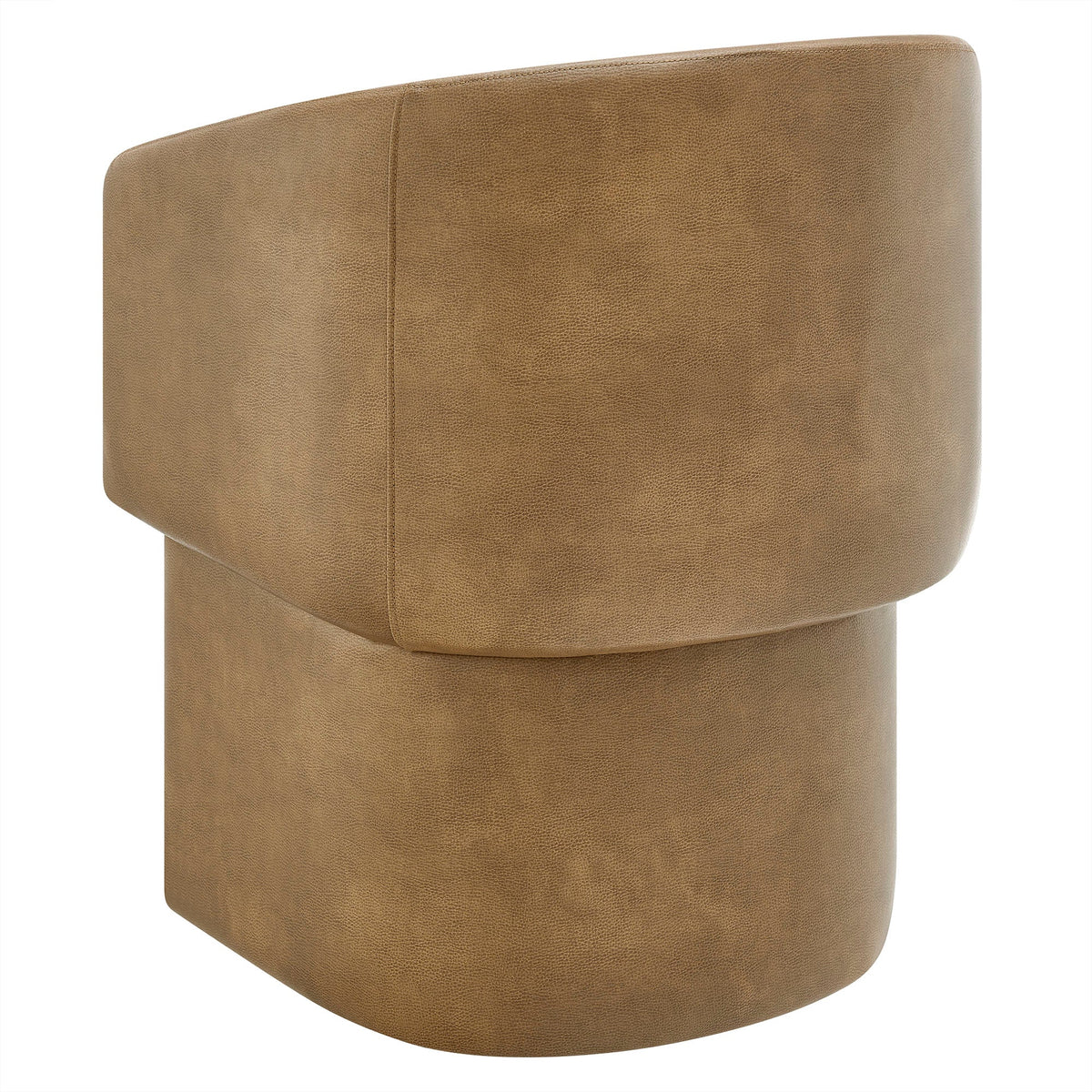 Verity Toast Barrel Back Vegan Leather Dining Chair - Ornate Home