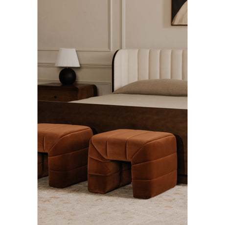 Verity Warm Brown Stool - Ornate Home