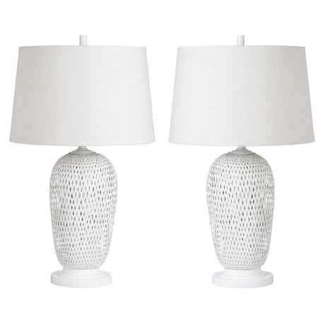 Verity White Table Lamp (Set of 2) - Ornate Home