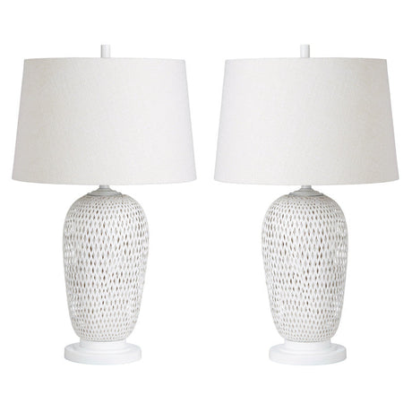 Verity White Table Lamp (Set of 2) - Ornate Home